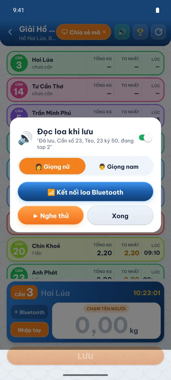 Hộp đọc loa: chọn giọng nam nữ, kết nối loa Bluetooth