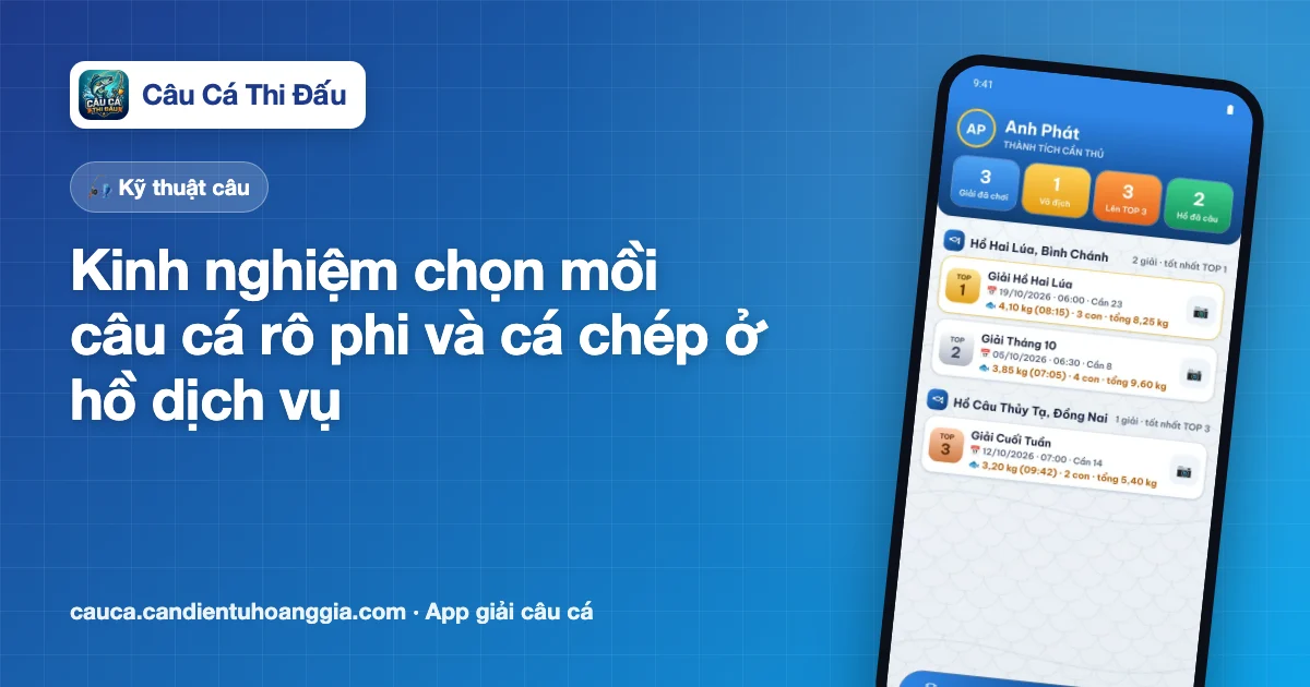 Kinh nghiệm chọn mồi câu cá rô phi và cá chép ở hồ dịch vụ